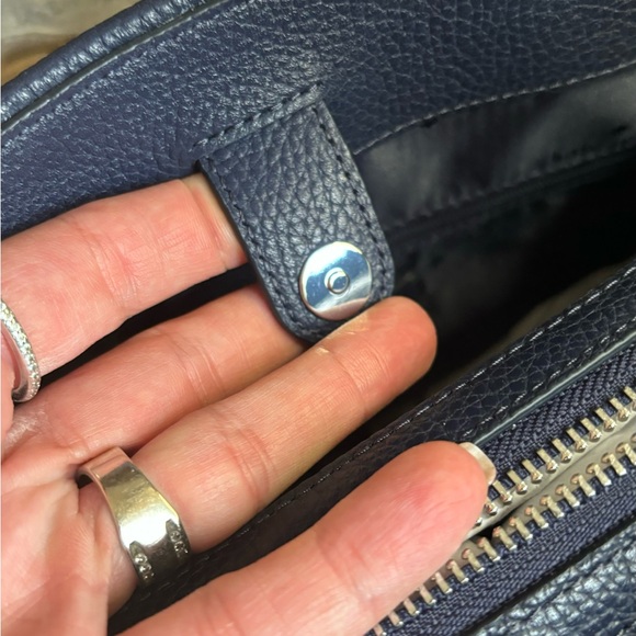 Authentic KATE SPADE floral Thick Canvas/pebbled leather 3 compart. Satch/crosby - Picture 12 of 16